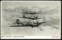 GROSSBRITANNIEN 1940 (ca.) S/w.-Foto-Ak.: Vickers "Wellesley", Bomber In 3er-Formation (Zensur-Freigabevermerk)... - Other & Unclassified