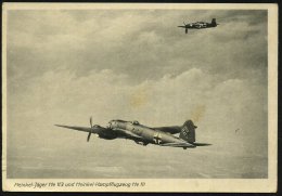 DEUTSCHES REICH 1940 (ca.) S/w.-Foto-Ak.: Heinkel-Jäger He 113 U. Heinkel-Kampfflugzeug He 111 (Fotograf:... - Other & Unclassified