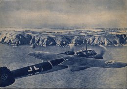 DEUTSCHES REICH 1943 (ca.) Monochrome Foto-Ak.: Dornier Do 17 über Kanalinsel Guernsey (rs. Kl. Haftspuren)... - Other & Unclassified