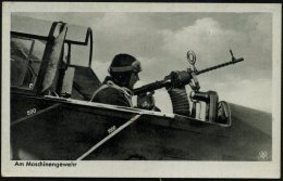 DEUTSCHES REICH 1939 (ca.) S/w.-Foto-Ak.: Am Maschinengewehr = Bordschütze Junkers "Stuka" Ju 87 (Freigabe... - Other & Unclassified