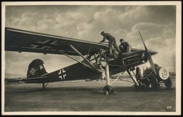 DEUTSCHES REICH 1944 (21.3.) S/w.-Foto-Ak: Betanken Fieseler "Storch", Fotograf: Gerhard Fieseler (Werksfoto,... - Other & Unclassified