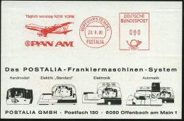 B.R.D. 1980 (20.8.) AFS: VORFÜHRSTEMPEL/POSTALIA/Täglich Nonstop NEW YORK/PAN AM (= Boeing "Jumbo" B 747)... - Autres & Non Classés