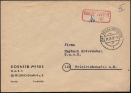 (14) FRIEDRICHSHAFEN/ L 1947 (31.10.) 2K + Roter Ra2: Gebühr Bezahlt/...Rpf Auf Firmen-Bf: DORNIER-WERKE GMBH... - Autres & Non Classés