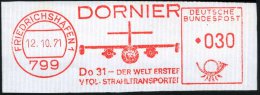 799 FRIEDRICHSHAFEN 1/ DORNIER/ Do 31 - DER WELTERSTE/ VTOL-STRAHLTRANSPORTER 1971 (12.10.) Seltener AFS = Dornier... - Other & Unclassified