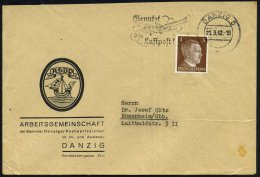 DANZIG 5/ */ Benutzt/ Die/ Luftpost! 1942 (21.3.) MWSt Auf EF 3 Pf. Hitler Auf Dekorat. Vordr.-Bf.: AG... - Other & Unclassified