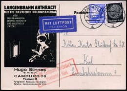 Kiel 1 1937 (4.1.) Roter Ra.2: MLb/Postamt 1 Kiel. (Mi.F 61-03, + 30.- EUR) + 2K: HAMBURG 1/d Auf 1 Pf. Hindenbg.... - Other & Unclassified