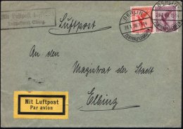 Elbing 1928 (28.1.) Schw.-viol. Ra.2: MLb/ Luftpostamt Elbing (Mi.F 30-01,+ 40.-EUR) Flp.-Frankat. 10 Pf. U. 15 Pf.... - Other & Unclassified