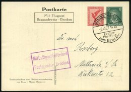 BRAUNSCHWEIG 1/ Erster/ Postflug/ Zum Brocken 1927 (9.10.) SSt Auf LPP 10 Pf.Adler + 8 Pf. Beeth. = Präsident... - Other & Unclassified