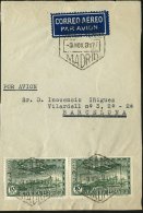 SPANIEN 1931 (3.11.) 10 C. "Panamerikanischer Post-Kongreß", Paar , 3x 6eck: CORREO AEREO/MADRID ,klar Gest.... - Other & Unclassified