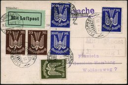 MÜNCHEN/ FLUGPOST 1923 (23.8.) Altbayer. Zierstempel (Mi.D 31-01 B) 4x A. Satzreine Frankatur "Holztaube": 2x... - Other & Unclassified