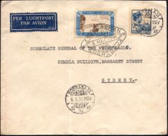 NIEDERL.INDIEN 1931 (9.5.) Abel-Tasman-Sonderflug: Soerabaja - Sidney (AS) 1 Gld. "1.Postflug Australien" (Bf.... - Other & Unclassified