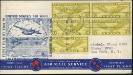 U.S.A. 1940 (12.7.) Erstflug (PAA) FAM 19: San Francisco - Neu-Kaledonien (rs. AS: NOUMEA + Viol. Flugboot-HdN:... - Other & Unclassified
