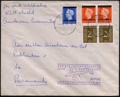 INDONESIEN 1949 (13.5.) Erstflug (KLM): Amsterdam - Paramaribo, Etappe Palembang - Paramaribo (AS) Indones.... - Other & Unclassified