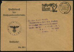 BERLIN C2/ Di/ Luftpost/ Nach/ RIO DE JANEIRO../ 3-4 Tage 1936 (4.6.) MWSt Auf Dienst-Bf.: Pressedienst Des... - Other & Unclassified