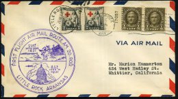 U.S.A. 1931 (19.6.) Erstflug Colonial Western Airways AM 20): Little Rock-Etappe N. Whittier (rs.AS) Viol. HdN,... - Other & Unclassified