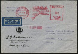 (13a) NORDHALBEN/ J.J.Rehbach/ GMBH. 1950 (1.6.) AFS Postalia 080 Pf. (Bleistifte, Siegel)... - Other & Unclassified