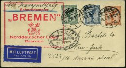 HAMBURG/ *1ah 1929 (13.7.) 1K-Steg Auf Flp.-Frankat. "Adler" 5 Pf.,20 Pf., 50 Pf. , Roter Ra.:... - Other & Unclassified