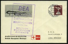 (1) BERLIN/ B/ ZENTRALFLUGHAFEN 1960 (31.3.) 2K = Hauspostamt Flughafen Tempelhof Auf EF 25 Pf. Lilienthal-Denkmal... - Other & Unclassified