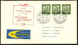 (13b) MÜNCHEN BPA/ Do/ LUFTPOSTLEITSTELLE 1961 (1.7.) 2K + Roter HdN: LH 604 Ffm - Teheran BOEING Jet 720 B... - Other & Unclassified