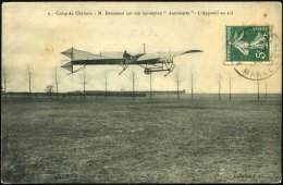 FRANKREICH 1909 (8.6.) S/w.-Foto-Ak.: Camp De Châlons, M. Demanest Sur Son Monoplan "Antoinette" (vs. U. Rs.... - Other & Unclassified