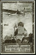 NÜRNBERG/ *2* 1912 (18.10.) Bd.Ma.St. Auf Monochromer Sonder-Kt.: Nürnberger Flugwoche Okt. 1912 =... - Other & Unclassified