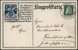 MÜNCHEN/ FLUGPOST 1912 (10.10.) Zier-SSt Auf Sonder-P 25 Pf. + 5 Pf. Luipold "BAEC" (Hochzeits-Flugapparat,... - Other & Unclassified