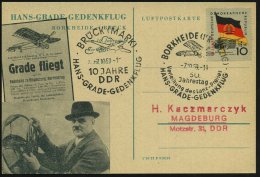 BORKHEIDE (KR BELZIG)/ 50.Jahrestag/ ..HANS-GRADE-GEDENKFLUG 1959 (7.10.) SSt = Grade-Eindecker , Klar Gest.... - Other & Unclassified