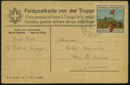 SCHWEIZ 1917 Soldatenmke.: BAT.DE MONTAGNE 12.. R.MONT 6 = National-Flagge (+ Wachtposten, Muli, Berge) +... - Other & Unclassified