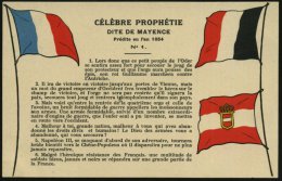 SCHWEIZ 1913 (ca.) Color-Propaganda-Ak.: CELEBRE PROPHETIE/ DITE DE MAYENCE = Prophetische Voraussagen Von 1854... - Other & Unclassified
