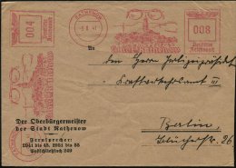 RATHENOW/ Stadt Rathenow 1941 (9.8.) AFS 008 Pf. + 004 Pf. = 2 Abdrucke! = Randlose Brille (über Stadtbild Mit... - Other & Unclassified