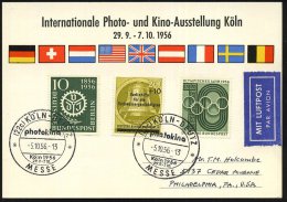 (22c) KÖLN-DEUTZ/ Photokina/ ...29.9.-7.10./ MESSE 1956 (Okt.) SSt 2x Klar Auf Übersee-Flp.-Sonder-Kt.... - Other & Unclassified