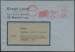 WETZLAR 1/ Leica/ DIE/ UNIVERSAL-/ KLEINBILDKAMERA 1949 (26.8.) AFS = Kleinbildkamer "Leica" , Firmen-Bf.: Ernst... - Other & Unclassified