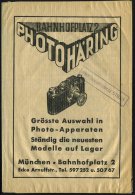 München 1930/50 Papier-Reklame-Tüte Fa. Photo Häring Mit Leica-Kamera (für Entwickelte Fotos) +... - Other & Unclassified