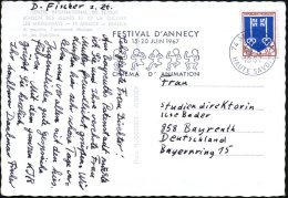 FRANKREICH 1967 (19.5.) Seltener MWSt.: 74 ANNECEY/FESTIVAL D´ANNECEY/CINEMA D´ANIMATION (Sequenz Mit... - Other & Unclassified