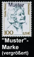 B.R.D. 2000 (Nov.) 100 Pf. Grethe Weiser Mit Amtl. Handstempel  "M U S T E R" = Film-, Bühnen-Schauspielerin,... - Sonstige & Ohne Zuordnung
