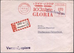 (22a) DÜSSELDORF 1/ 1949-1959/ 10 Jahre/ GLORIA 1959 (26.3.) Seltener Jubil.-AFS 070 Pf. (Lorbeer) +... - Other & Unclassified