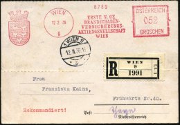 ÖSTERREICH 1936 (12.2.) AFS Mit Doppel-Werbeklischee: WIEN/9/ERSTE N. OE./BRANDSCHADEN-/VERSICHERUNGS-/AG/WIEN... - Other & Unclassified