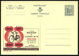 BELGIEN 1957 1,50 F. Reklame-P Ziffer, Grau: RALEIGH RUDGE.. = Holland-Rad (vor Globus) Ungebr., (Mi.P 301 II /... - Other & Unclassified