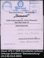 KARL-MARX-STADT 30/ Diamant/ Fahrräder-Strickmaschinen 1956 (23.8.) Blauer AFS = Dienstfarbe! (Logo:... - Other & Unclassified