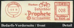 HALLE (SAALE)/ 1/ Marken-/ Fahrräder/ H.Prophete/ Das Fachgeschäft 1935 (5.8.) AFS = Fahrrad Glasklar Auf... - Other & Unclassified