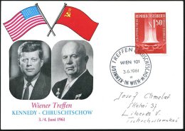 ÖSTERREICH 1961 (3.6.) SSt.: WIEN 101/10/KENNEDY TREFFEN CHRUSTSCHOW Klar Gest. Ausl.-Sonder-Kt.! (Mi.1084 EF) - Other & Unclassified