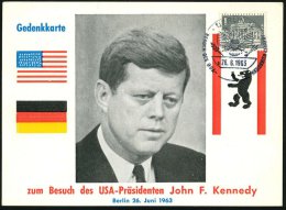 1 BERLIN 12/ BESUCH DES USA-PRÄSIDENTEN KENNEDY 1963 (26.6.) SSt , UB "a" Und UB "b" (USA-Wappen) Je Klar Auf... - Other & Unclassified
