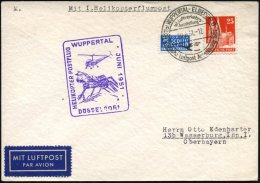 B.R.D. 1951 (10.6.) SSt.: (22 A) WUPPERTAL-ELBERFELD/Int. Luftverkehrs-/Ausstellung/ Deutsche Luftpost-Ausstellung... - Other & Unclassified