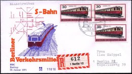 BERLIN 1971 (18.1.) 30 Pf. S-Bahn 1932, Reine MeF: 3 Stück + ET-SSt + RZ: 1 Berlin 12 , Klar Gest. Orts-R-Bf.... - Other & Unclassified