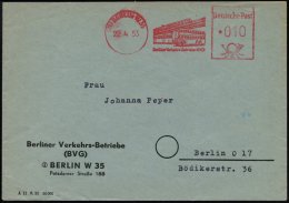 (1) BERLIN W 35/ Berliner Verkehrs-Betriebe (BVG) 1953 (22.4.) Dekorat. AFS = U-Bahn Als Hochbahn (u.... - Other & Unclassified