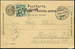 SCHWEIZ 1894 (20.6.) Bahnpost-1K-Gitter: AMBULANT/1138/No.8 2x Klar Auf Inl.-P 5 C. Oval + Schw. 1L: Montreux + 5... - Other & Unclassified