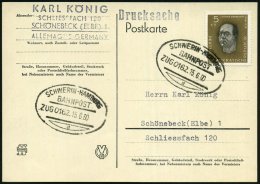 SCHWERIN-HAMBURG/ BAHNPOST/ ZUG 0162./ D 1960 (15.6.) Bahn-Oval = Interzonen-Strecke 2x Klar Auf  Inl.-Karte, Vor... - Other & Unclassified