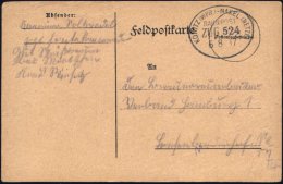 KONITZ (WPR)-NAKEL(NETZE)/ BAHNPOST/ ZUG/  524 1917 (6.8.) Bahn-Oval + Hs. Abs. , Klar Gest. Feldpost-Kt. - Other & Unclassified