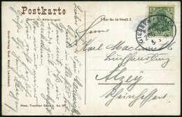 GIESSEN-FULDA/ BAHNPOST/ ZUG 522 1914 (5.5.) Bahn-Oval Auf Color-Ak. (Hessentracht) N. Alzey (Mi.85 I) - Other & Unclassified