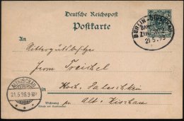Dirschau 1893 (21.5.) Bahn-Oval: BERLIN - DIRSCHAU/BAHNPOST/ZUG 302 Auf Inl.-P 5 Pf. Grün, AS: ALTKISCHAU,... - Other & Unclassified